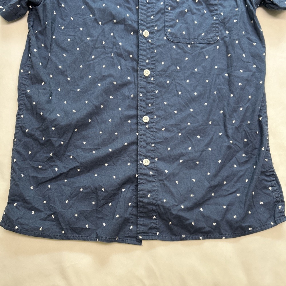 American Eagle Men's Navy Printed Button Up Shirt XS Short Sleeve Casual - Picture 4 of 7